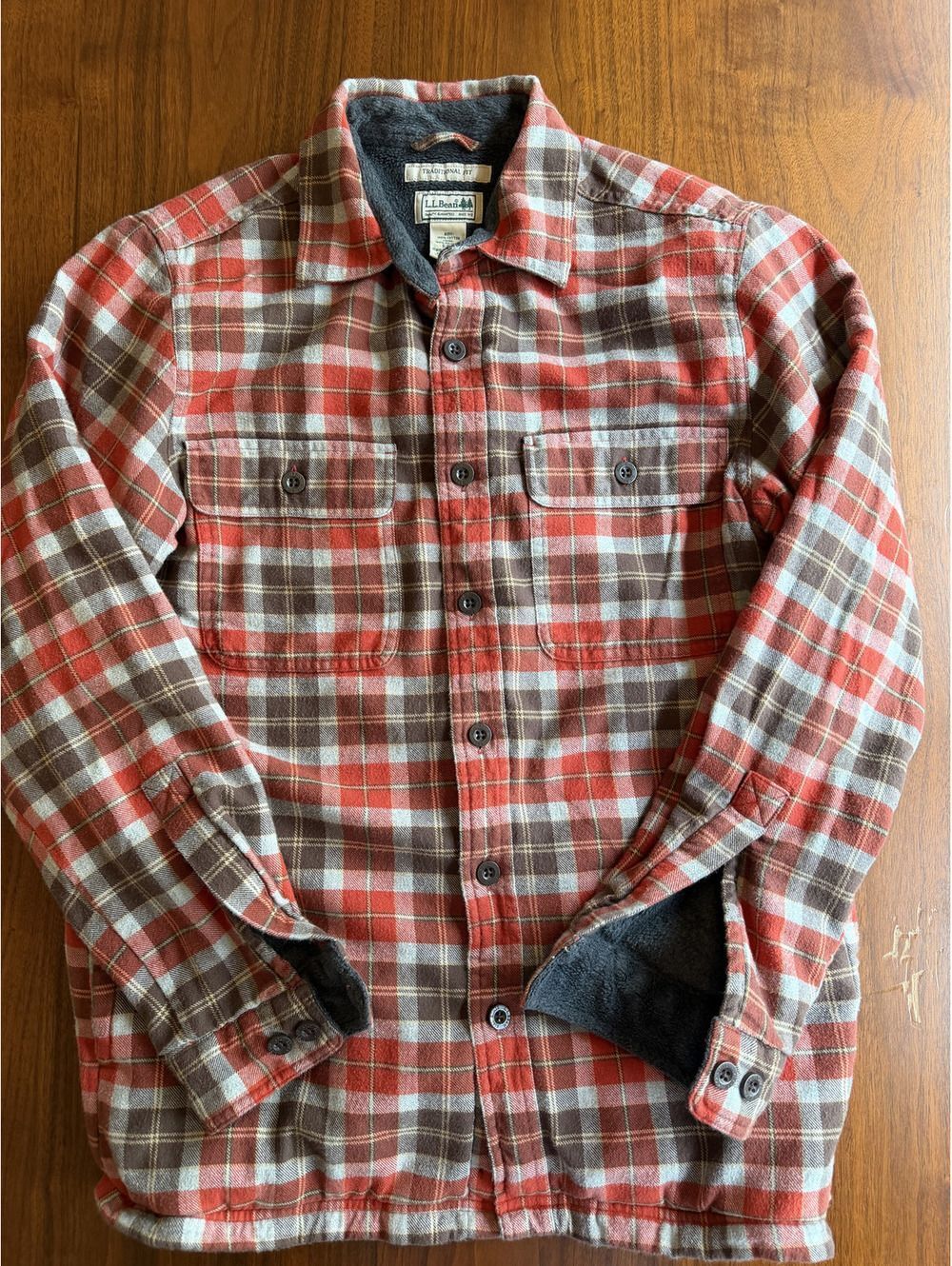 L.L.Bean Traditional Fit Fleece-Lined Plaid Shirt Jacket Size S